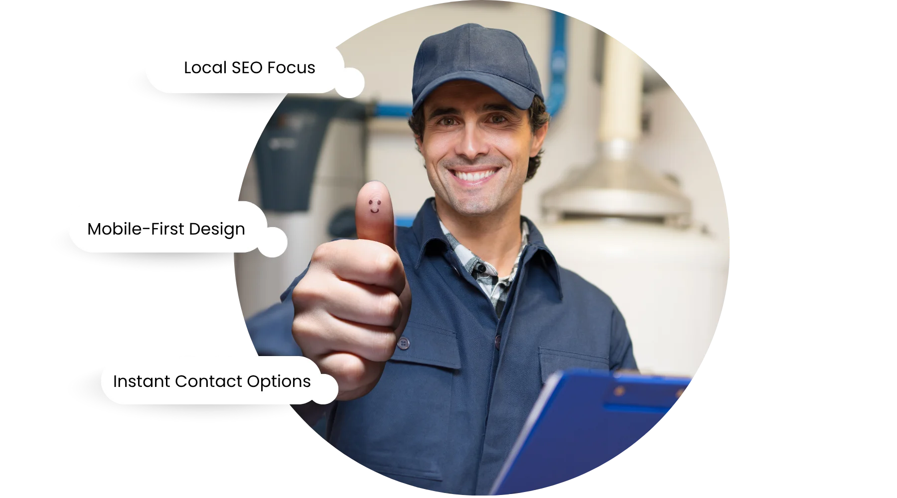 HVAC Engineer Thumbs Up - Good SEO Ranking