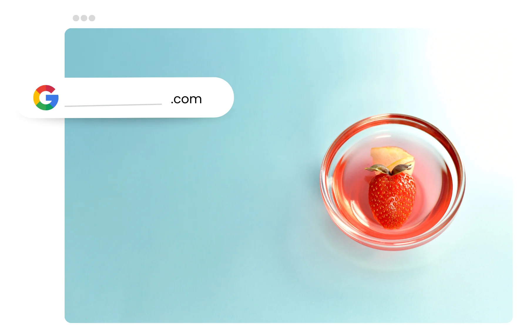 Google Website Search Strawberry Blue Background Website Banner